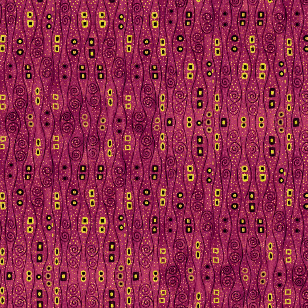Gilded Plume - Burgundy Abstract Bejeweled Stripes W/metallic - Everything Fabric