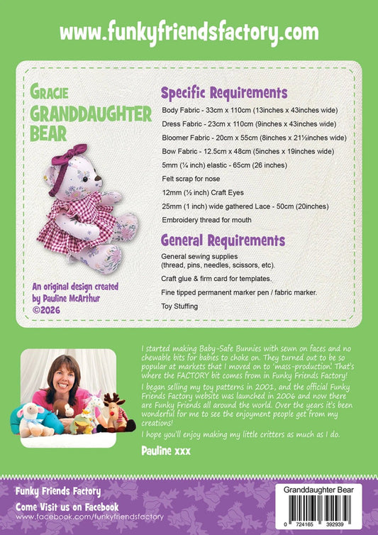 Gracie GRANDDAUGHTER Bear Pattern - Everything Fabric