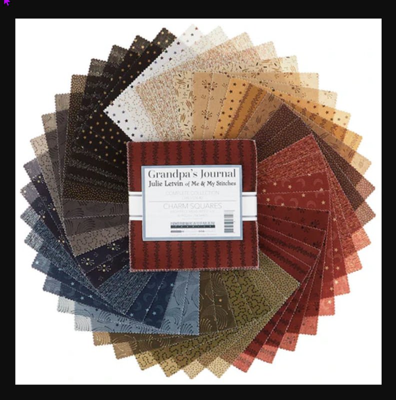 Grandpas Journal - 5 in Charm Pack - 42 pc - Everything Fabric
