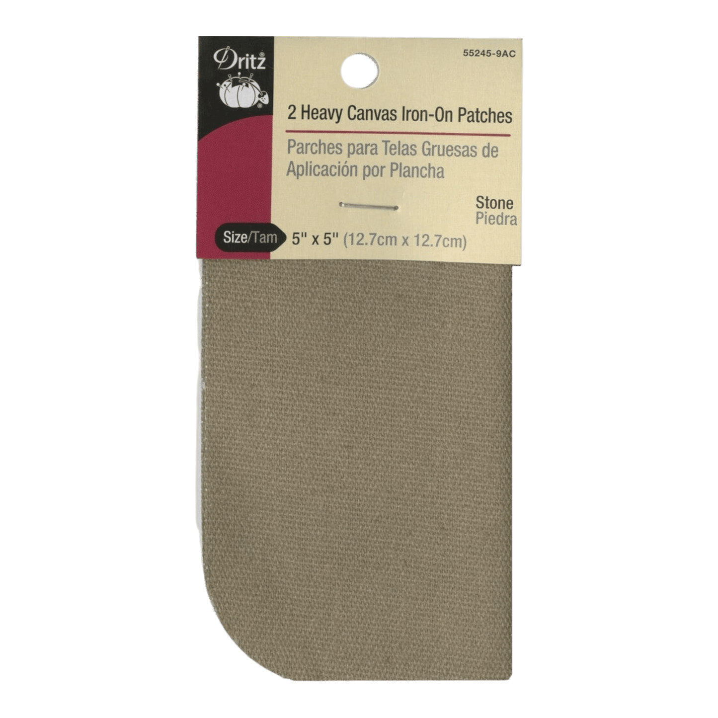 Heavy Canvas Iron-On Patches Stone 2ct - Everything Fabric