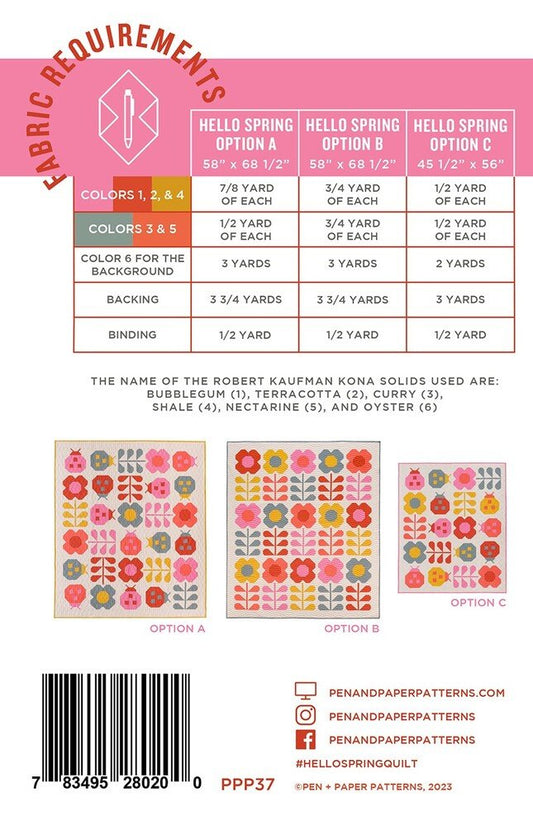 Hello Spring Quilt Pattern - Everything Fabric