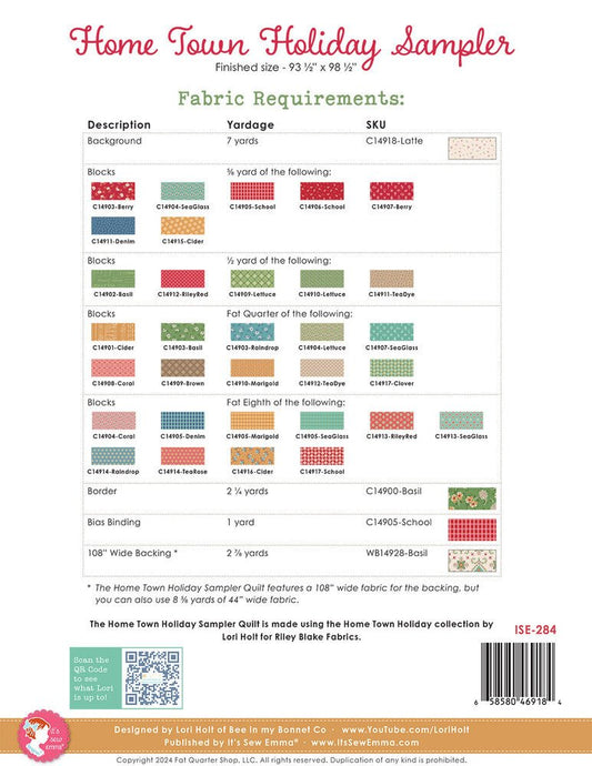 Home Town Holiday Sampler by Lori Holt QUILT PATTERN - Everything Fabric