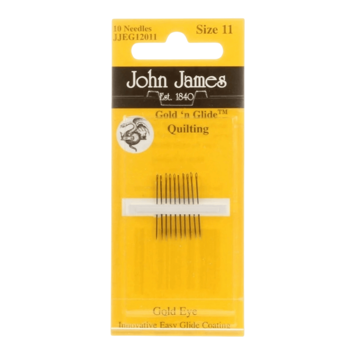 John James Gold'N Glide Between / Quilting Needles Size 11 10ct - Everything Fabric