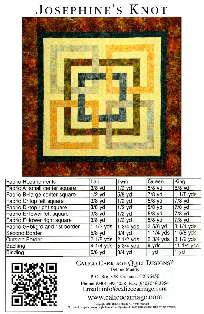 Josephines Knot Quilt Pattern - Everything Fabric