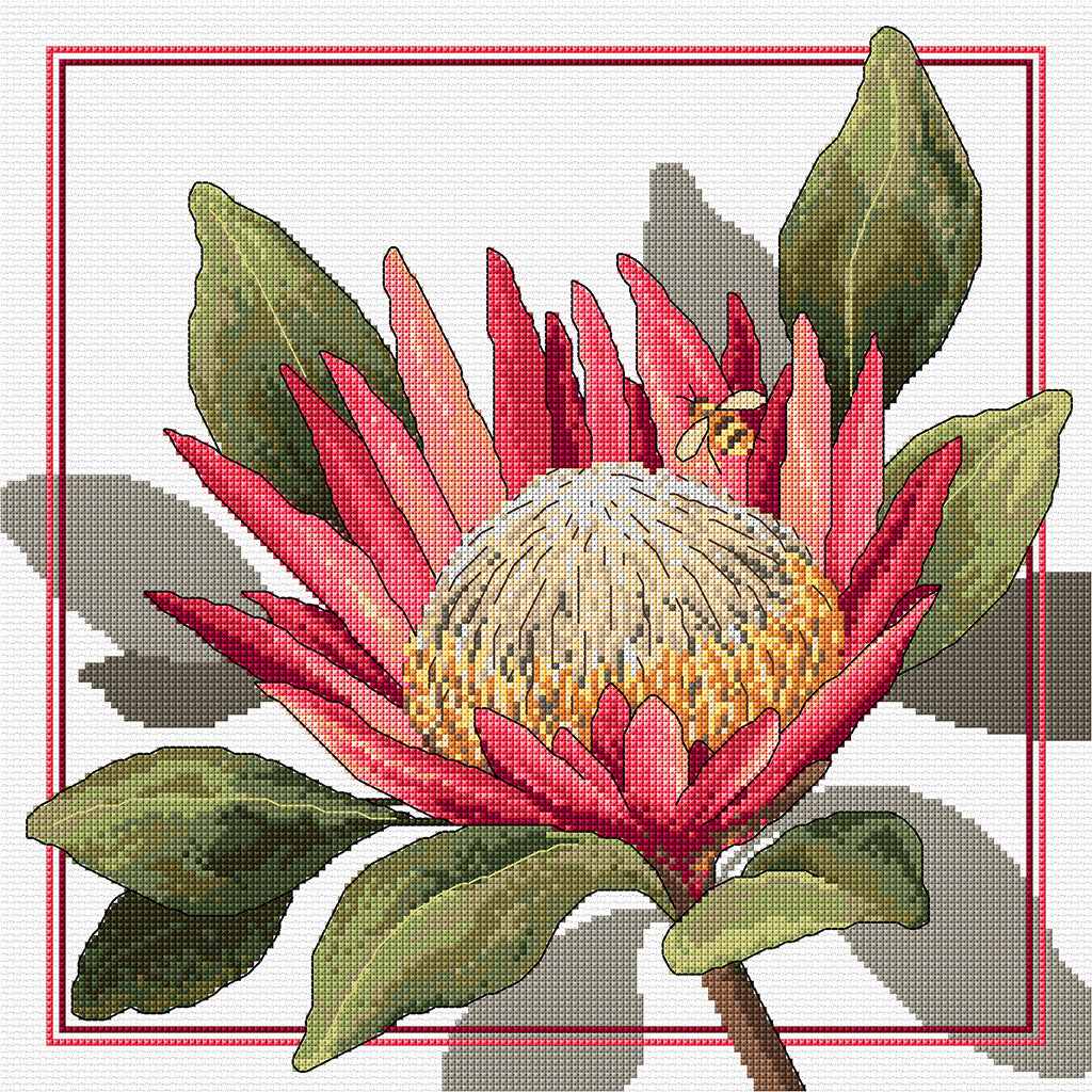 King Protea Cross Stitch Pattern by Country Threads