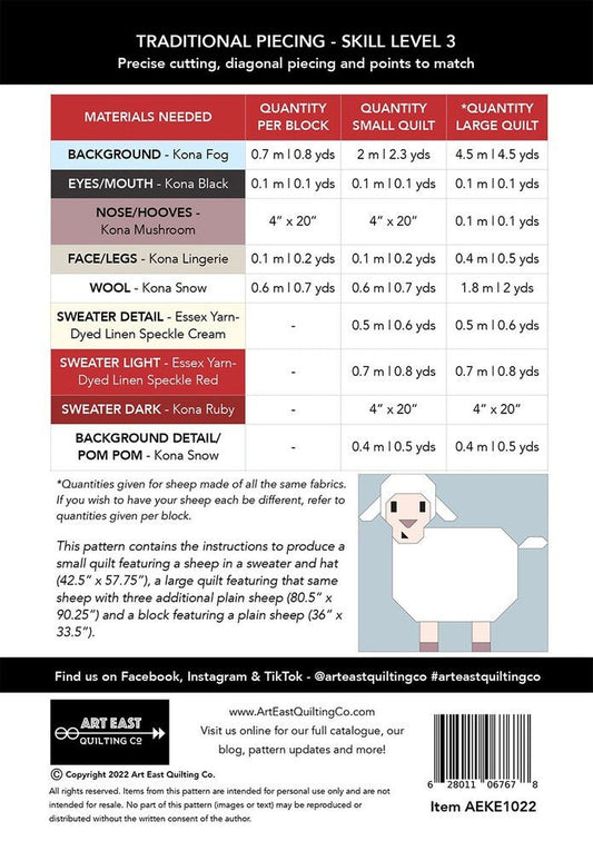 Knitted for Ewe Quilt Pattern - Everything Fabric