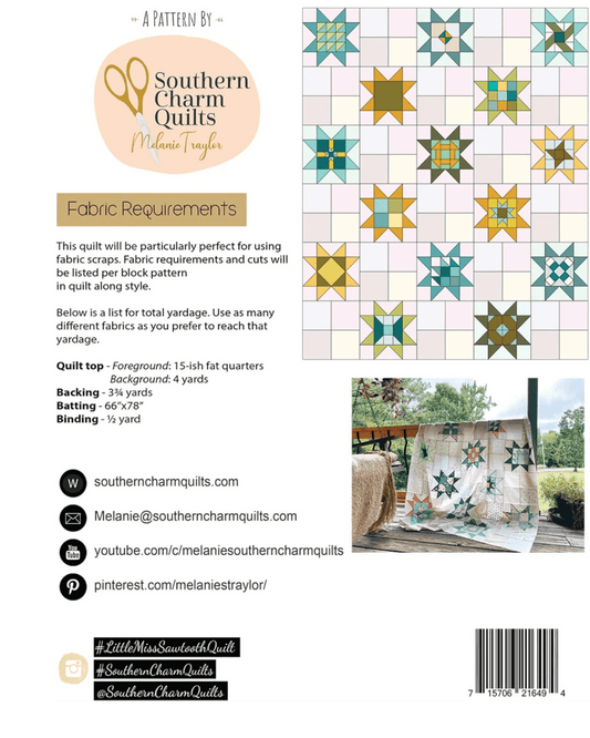 Little Miss Sawtooth Quilt Pattern - Everything Fabric