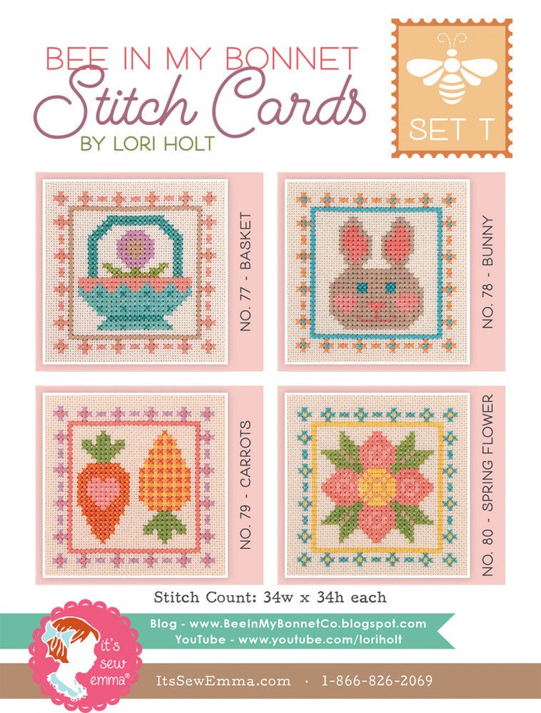Lori Holt - Bee In My Bonnet Stitch Cards Set T - Everything Fabric