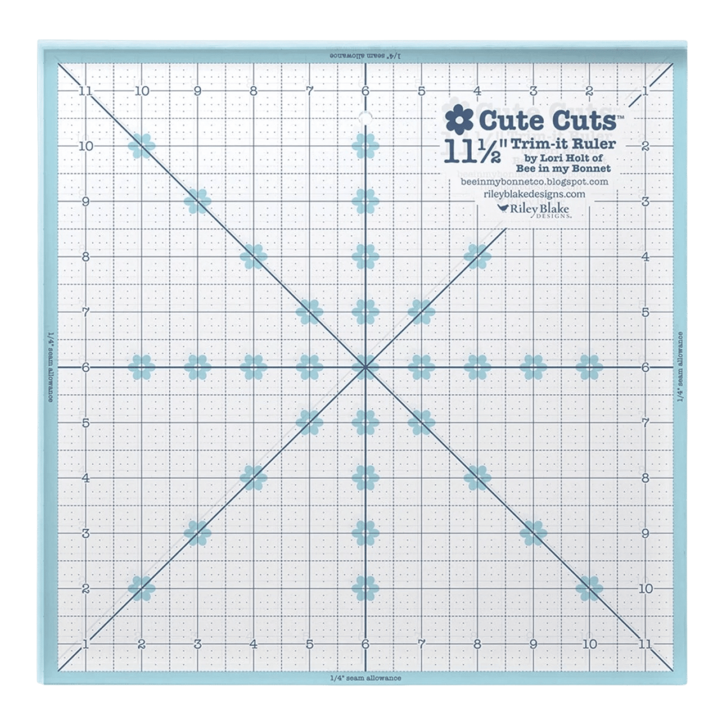 Lori Holt Cute Cuts Trim-it Ruler 11 1/2in x 11 1/2in - Everything Fabric