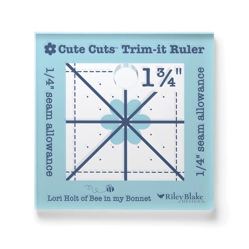 Lori Holt Cute Cuts Trim-it Ruler - 1.5 in x 1.5 in - Everything Fabric