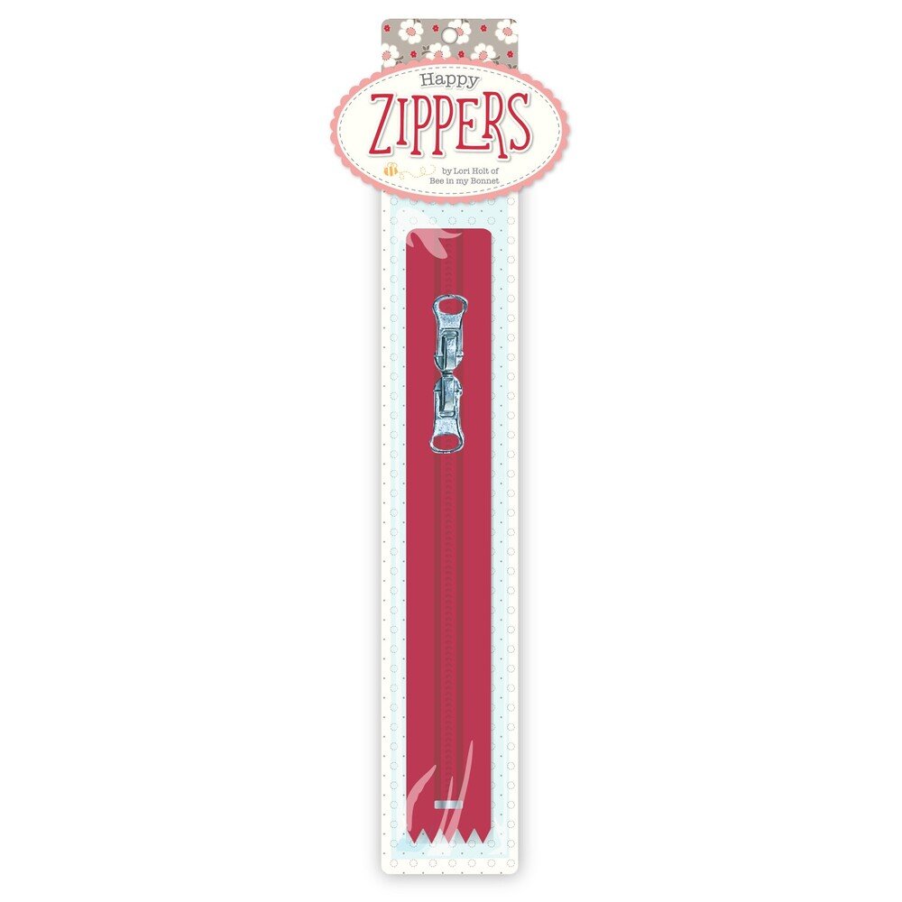 Lori Holt Happy Zippers 406 mm Aqua - Everything Fabric
