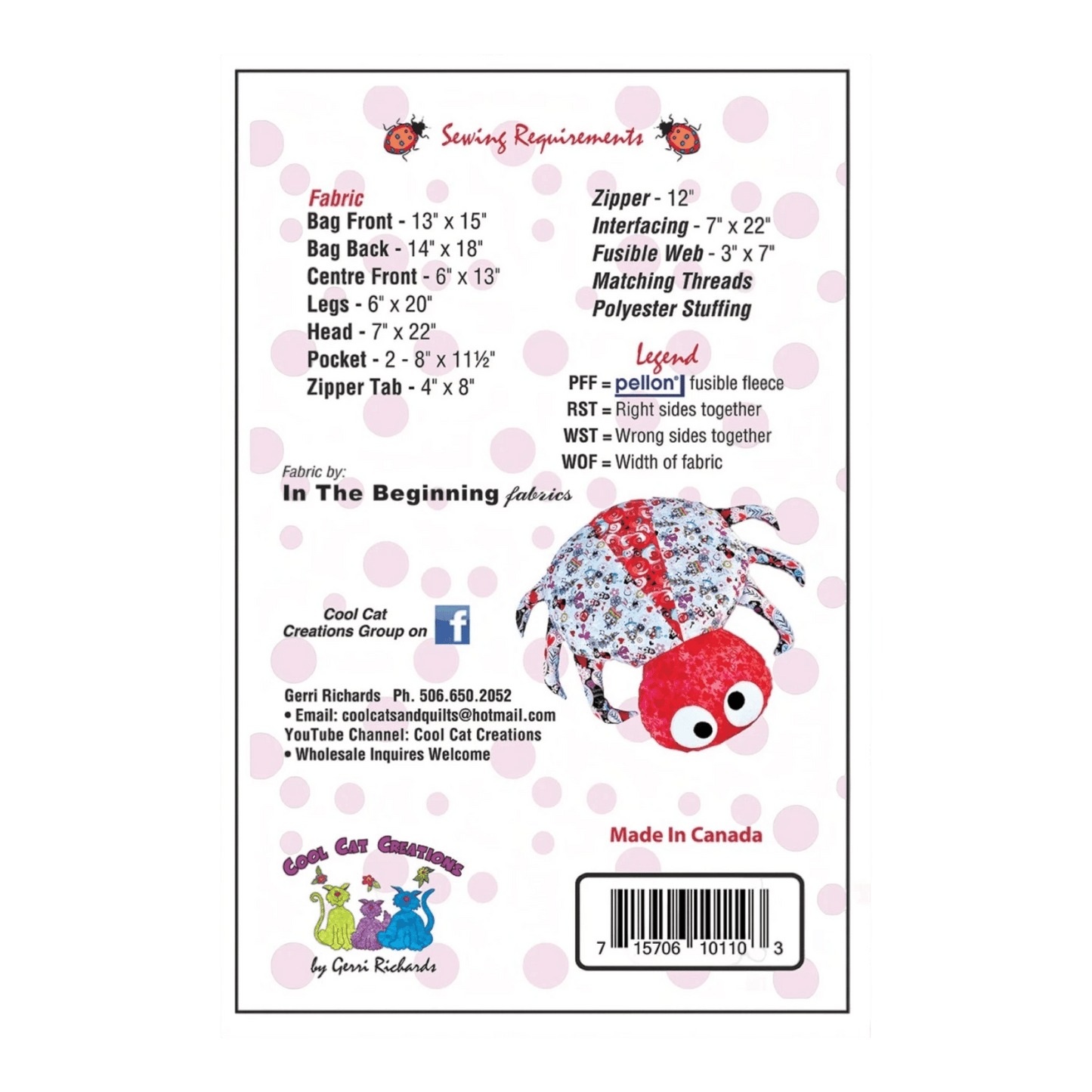 Love Bug Pajama Bag Pattern - Everything Fabric
