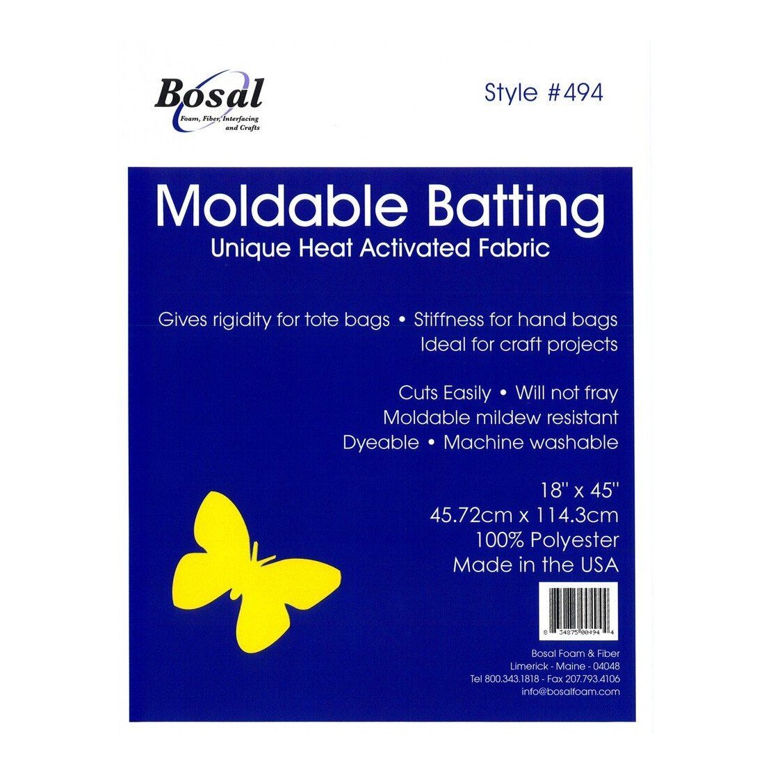 Moldable Heat Activated Batting 18 inch x 45 inch - Everything Fabric