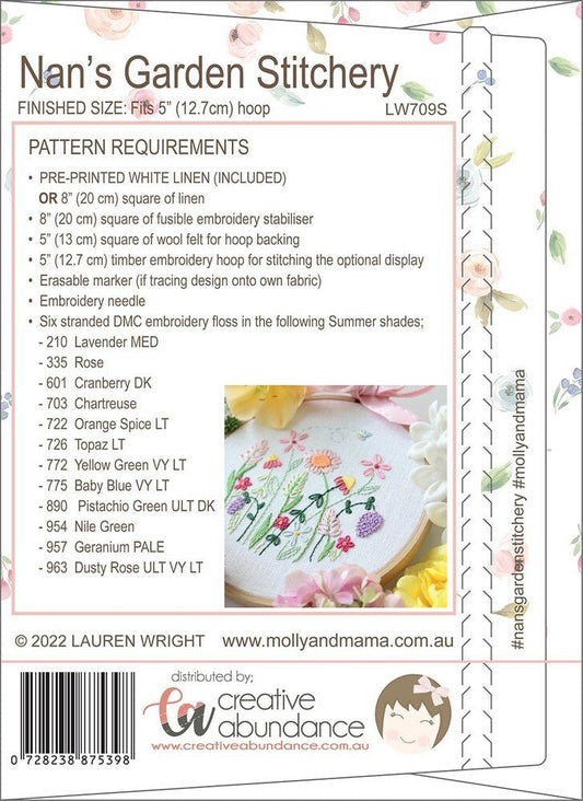 Nans Garden Summer Incl Pre Printed Linen - Everything Fabric