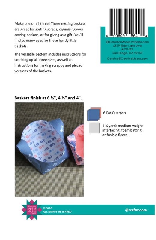 Nesting Baskets Pattern - Carolina Moore - Everything Fabric