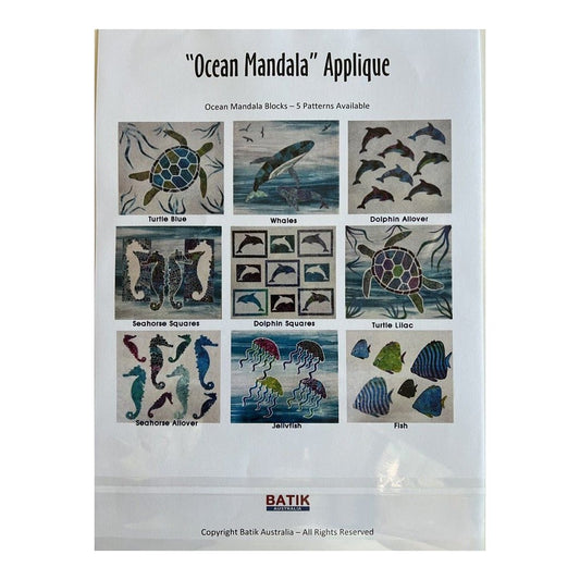 Ocean Mandala - Whale Applique Pattern - Everything Fabric