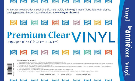 Premium Clear Vinyl - 16 inch x 54 inch - Everything Fabric