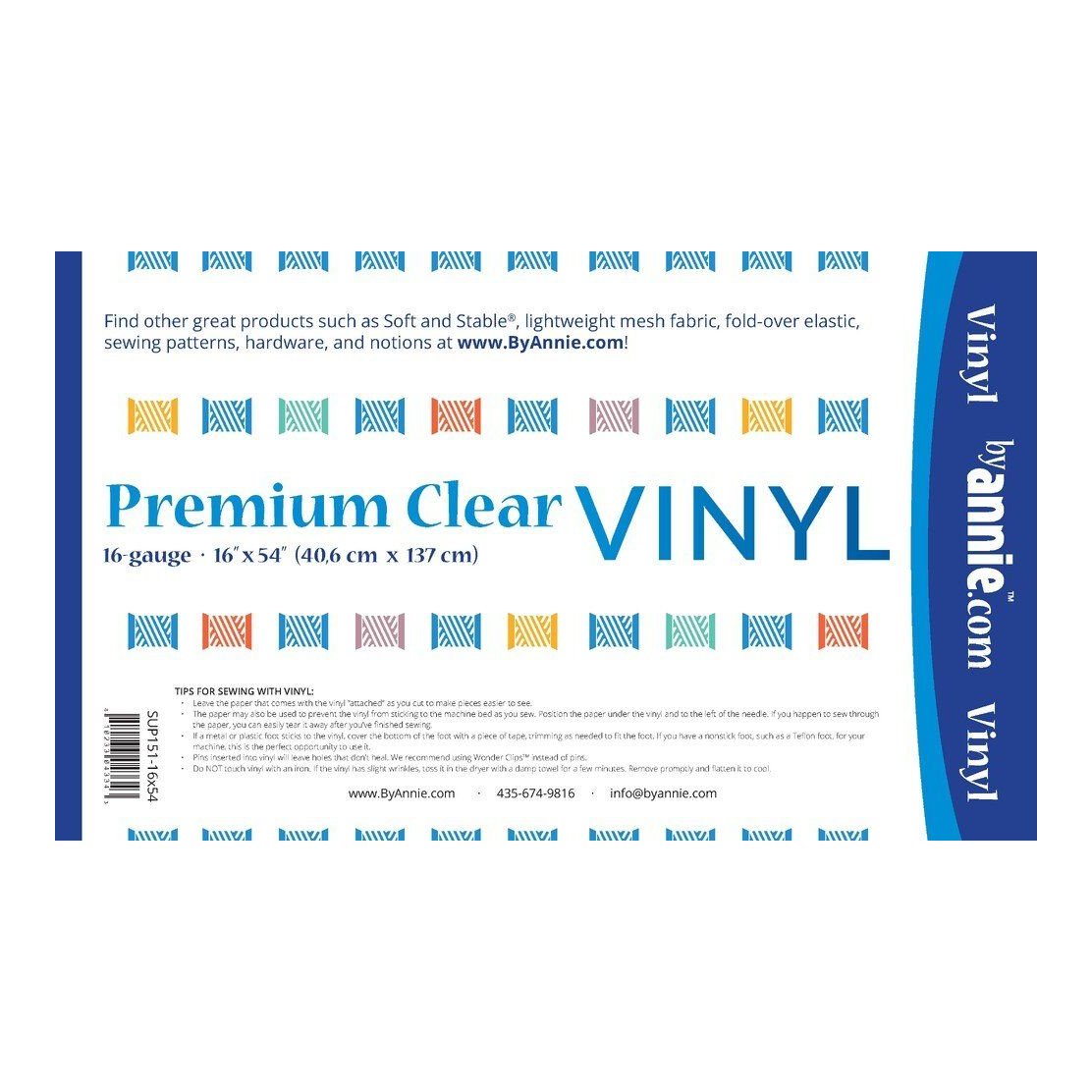 Premium Clear Vinyl - 16 inch x 54 inch - Everything Fabric