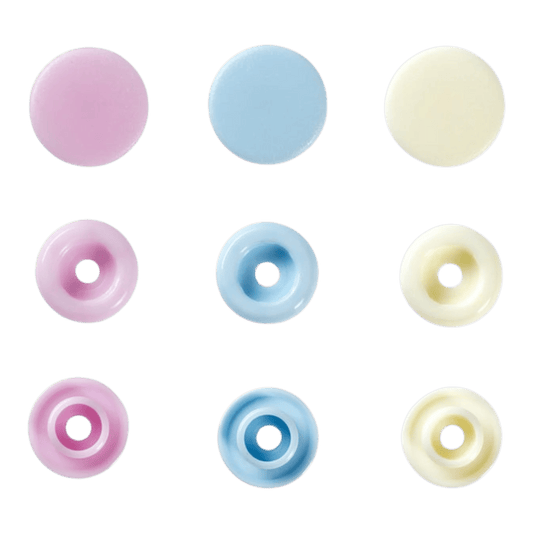 Prym Love - Colour Snap Fastener - ROSE/LIGHT BLUE/PEARL - Everything Fabric
