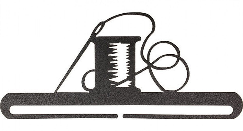 Quilt Hanger - Needle & Thread Split Bottom Charcoal 152 mm x 152 mm - Everything Fabric