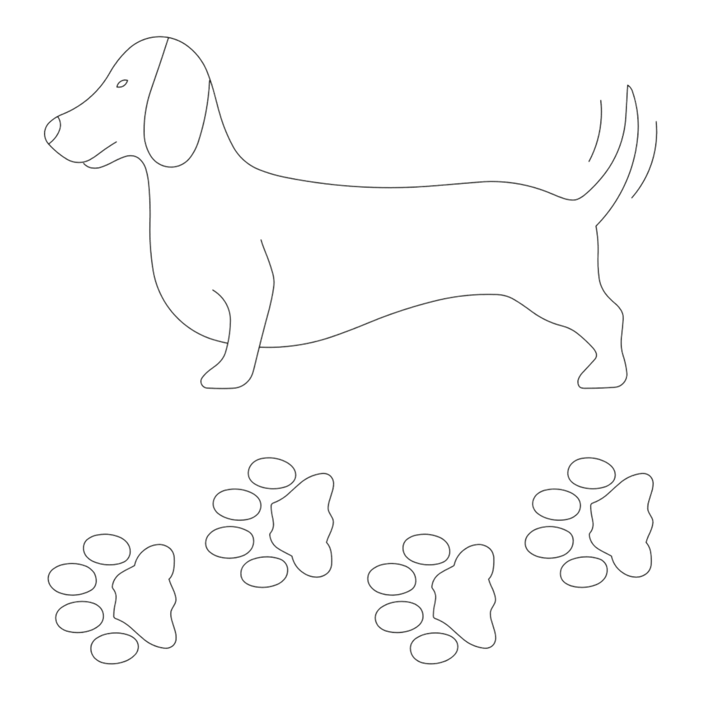 Quilt Stencil - Doxie - 7 in x 4 in - Everything Fabric