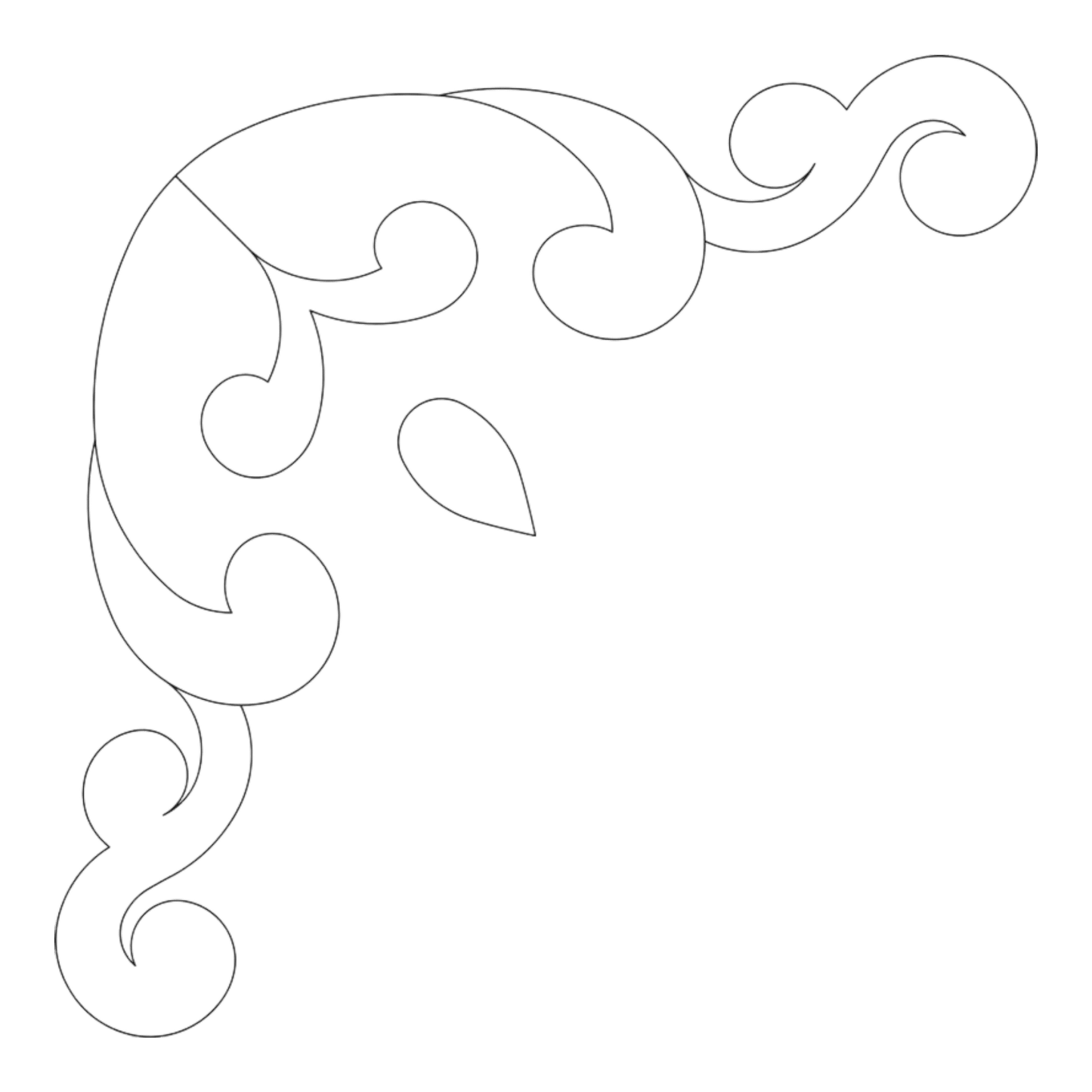 Quilt Stencil Ornamental Corner 2 - 9 in - Everything Fabric