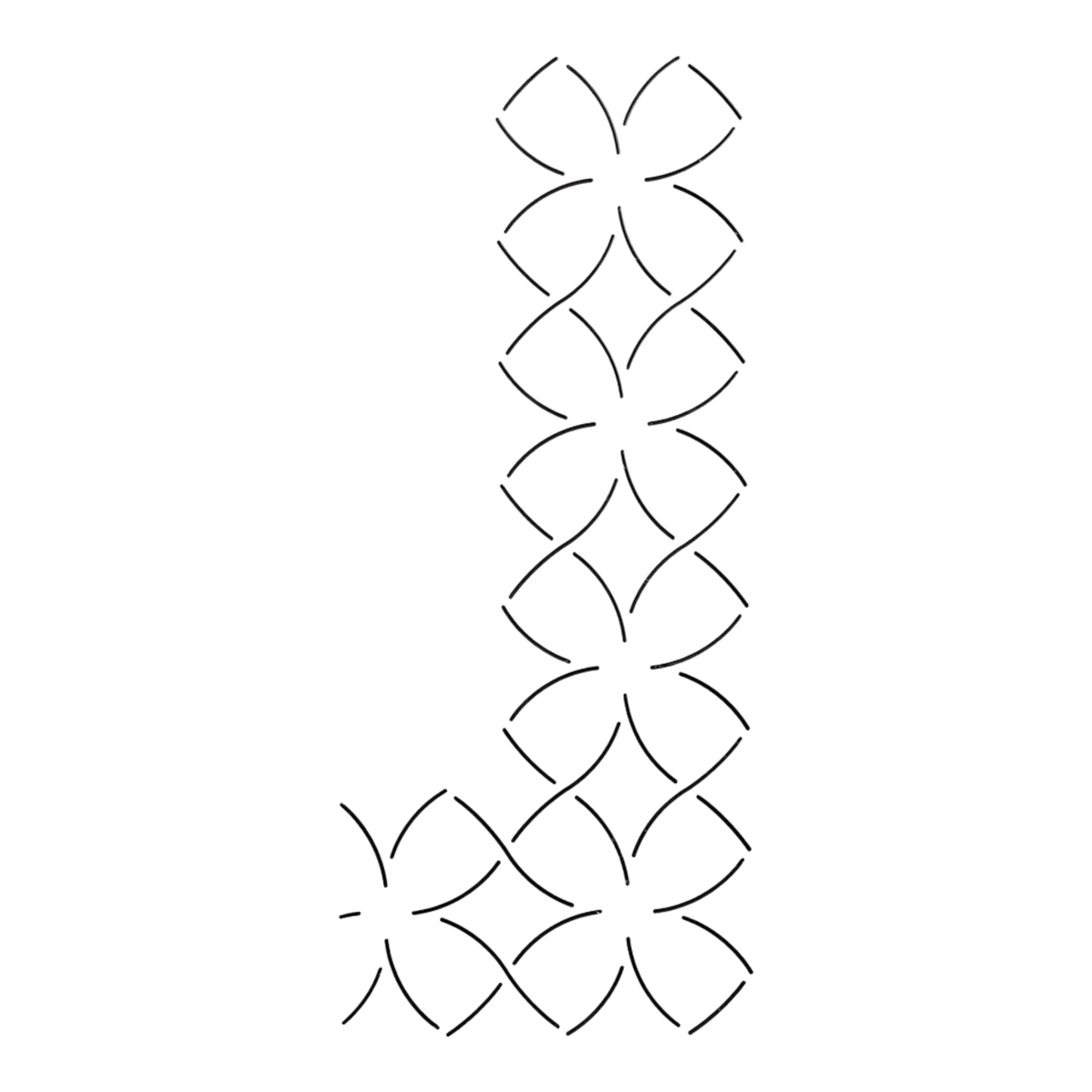 Quilt Stencil - Quad Leaf Border - 3 in - Everything Fabric