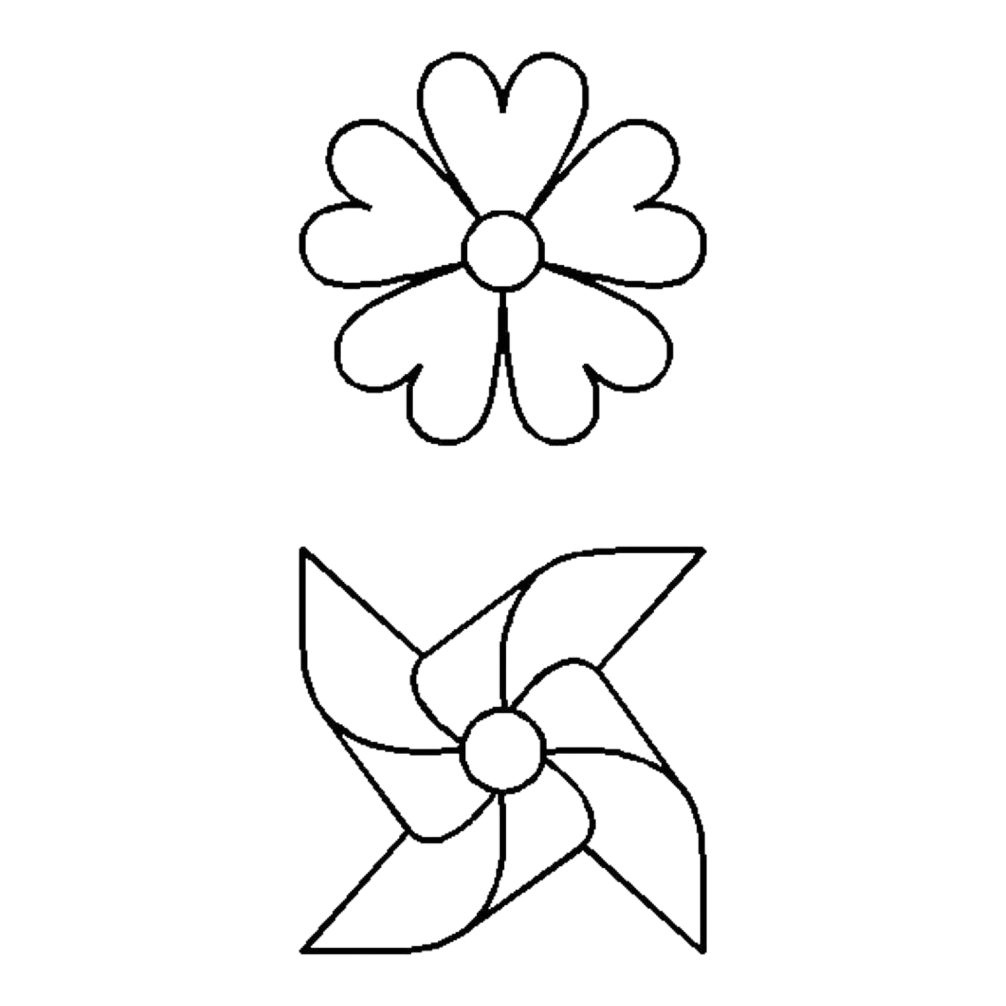 Quilt Stencil - Summertime Pinwheel & Flower - 3 in - Everything Fabric