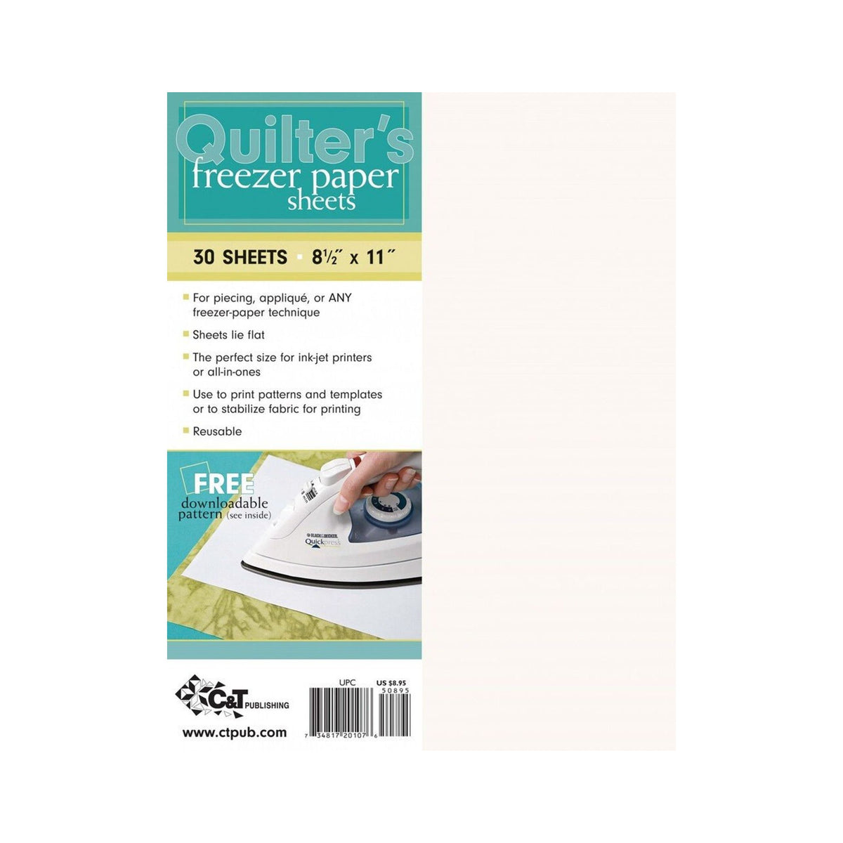 Quilters Freezer Paper 8 1/2 x 11 30 per pack - Everything Fabric