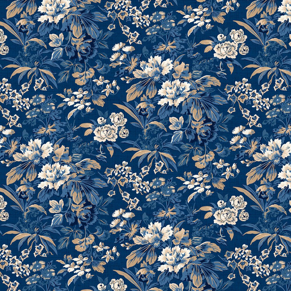 Radiance - Dark Denim Medium Floral - Everything Fabric