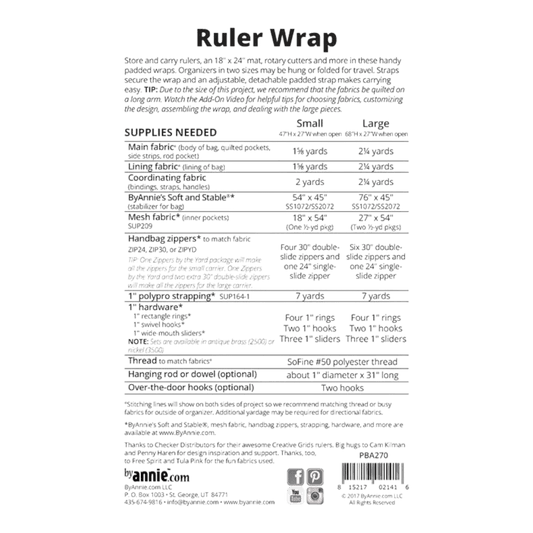 Ruler Wrap Pattern PBA270 - Everything Fabric