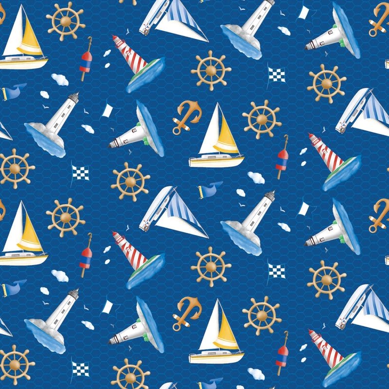 Sail Away - Royal Lighthouses & Sailboats - Everything Fabric