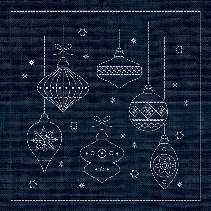 Sashiko Australia Christmas Decorations INDIGO - Everything Fabric