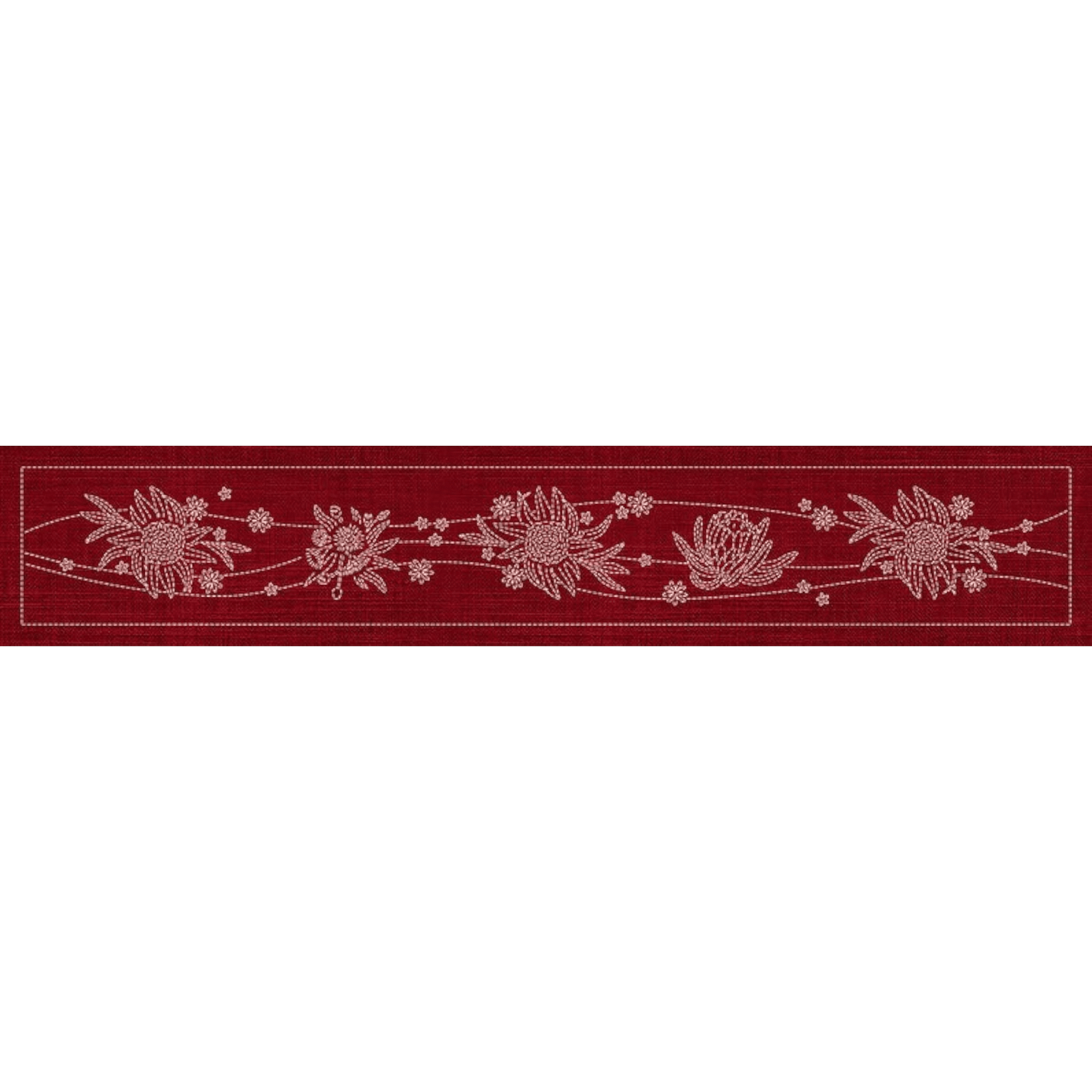 Sashiko Australia Native Flowers 5 Runner - Everything Fabric
