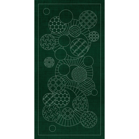 Sashiko Australia Geometric Circles Collection - Green