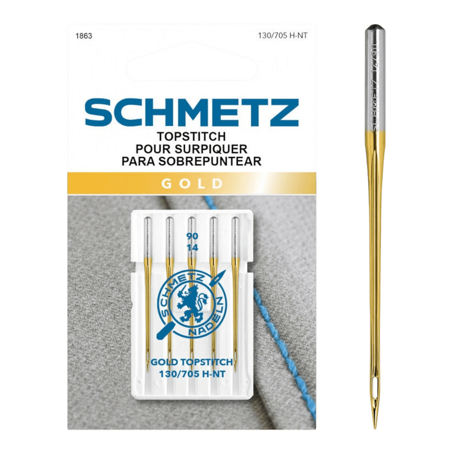 SCHMETZ Gold Topstitch Needles 90/14 - Everything Fabric