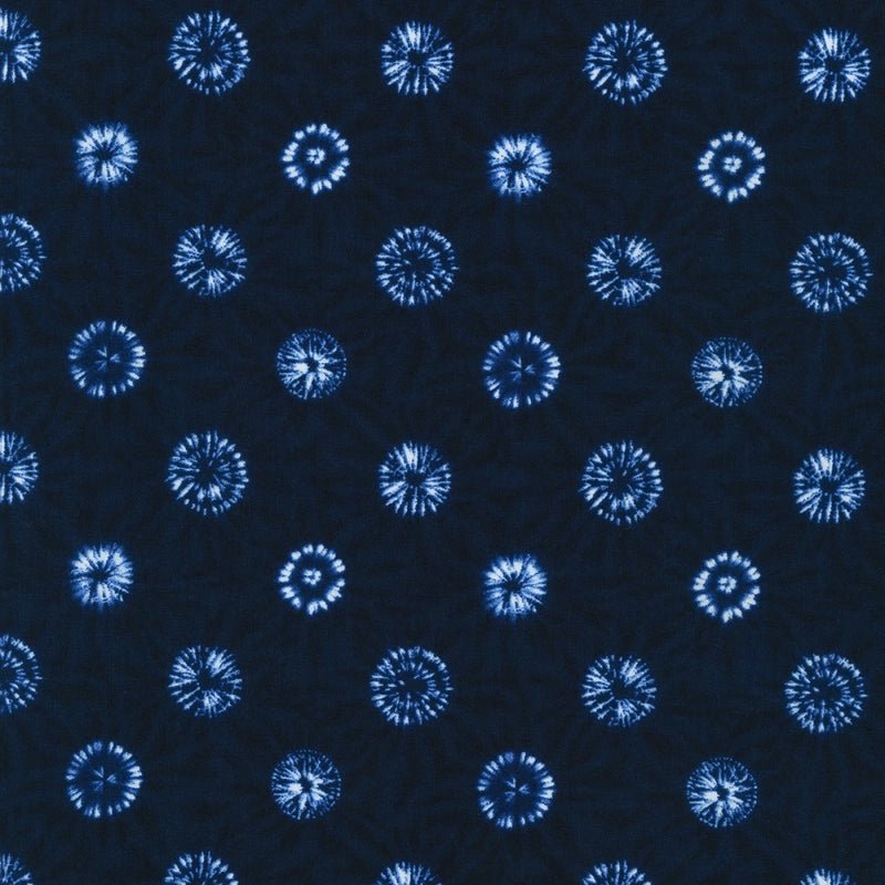 Shibori Blues Collection-Dots Navy - Everything Fabric