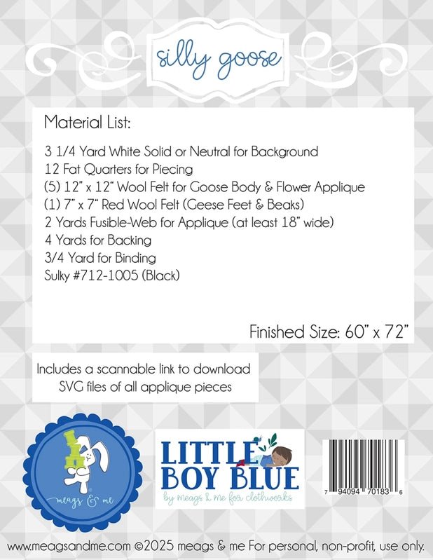 Silly Goose Quilt Pattern - Everything Fabric