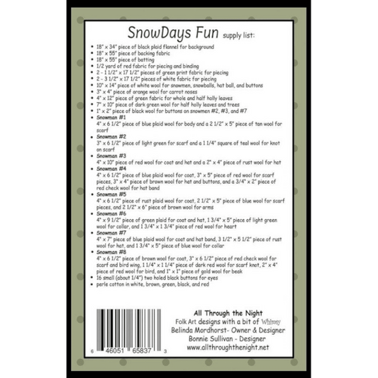 Snowdays Fun Runner Pattern - Everything Fabric