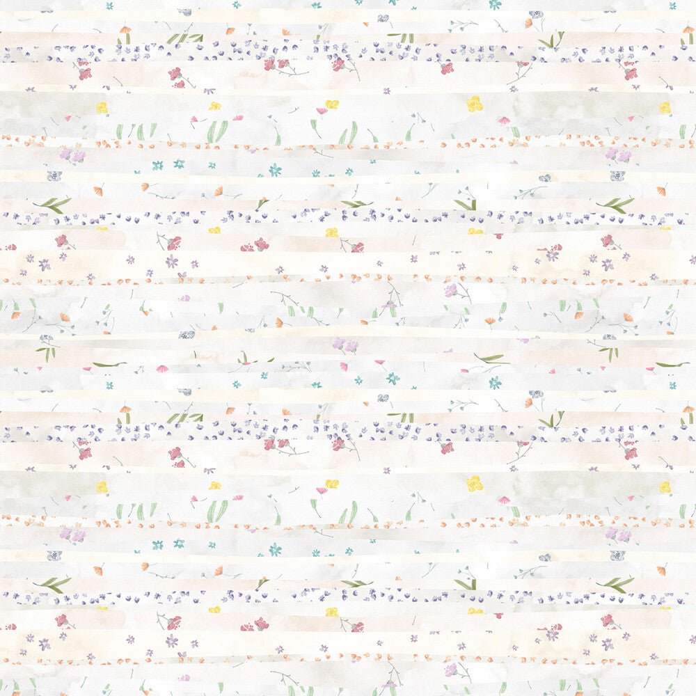 Soft Spoken - Potpourri Pressed Flower Stripe - Everything Fabric