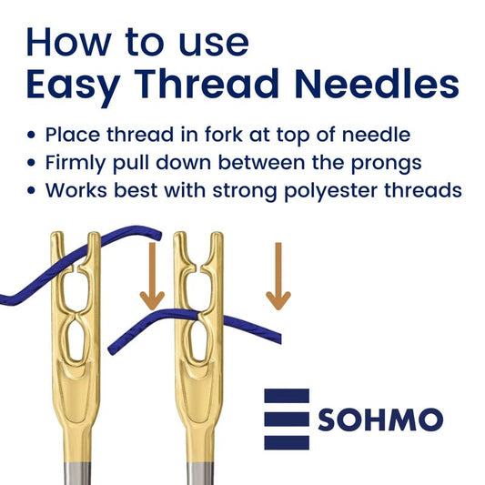 SOHMO Easy Thread Needles - 20 Needles in Sliding Tin - Everything Fabric