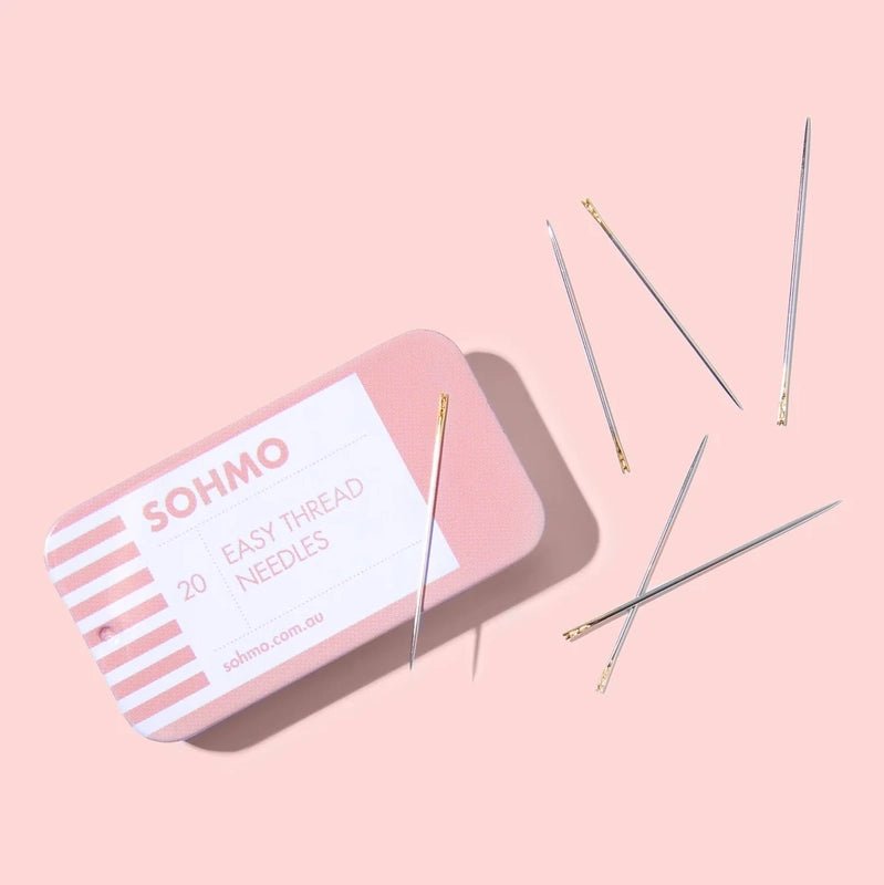SOHMO Easy Thread Needles - 20 Needles in Sliding Tin - Everything Fabric