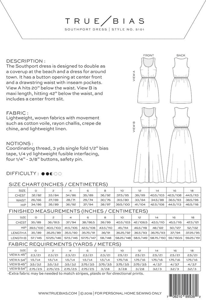 Southport Pattern - Sizes 0-18 - Everything Fabric