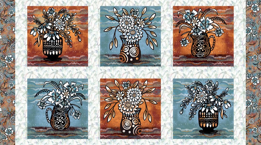 Still Life – Flower Vase Panel Clearance - Everything Fabric
