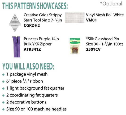 Strippy Stars Zipper Bag Pattern - Everything Fabric