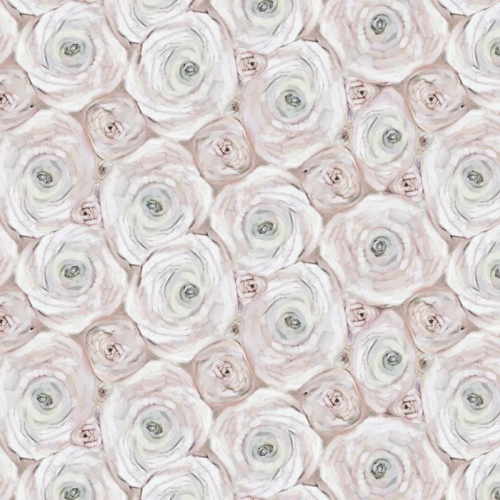 Sweet Child of Mine - Champagne Folded Fabric Flowers 8 in repeat - Everything Fabric