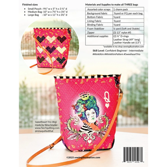 Sweetheart Trio Bag Pattern - Everything Fabric