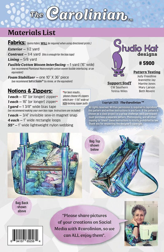 The Carolinian Bag Pattern - Everything Fabric