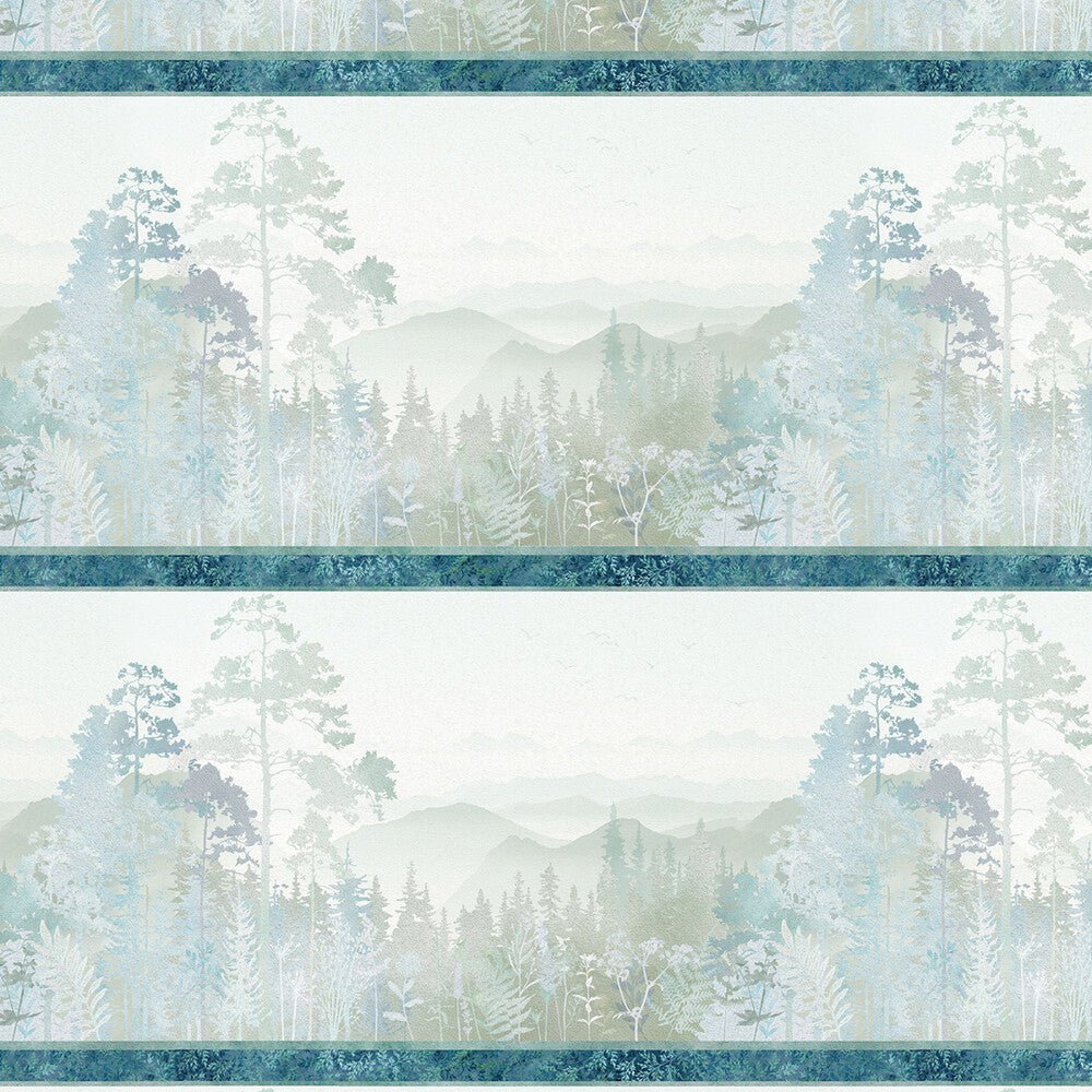 Tree Line - MIST BORDER STRIPE - Everything Fabric