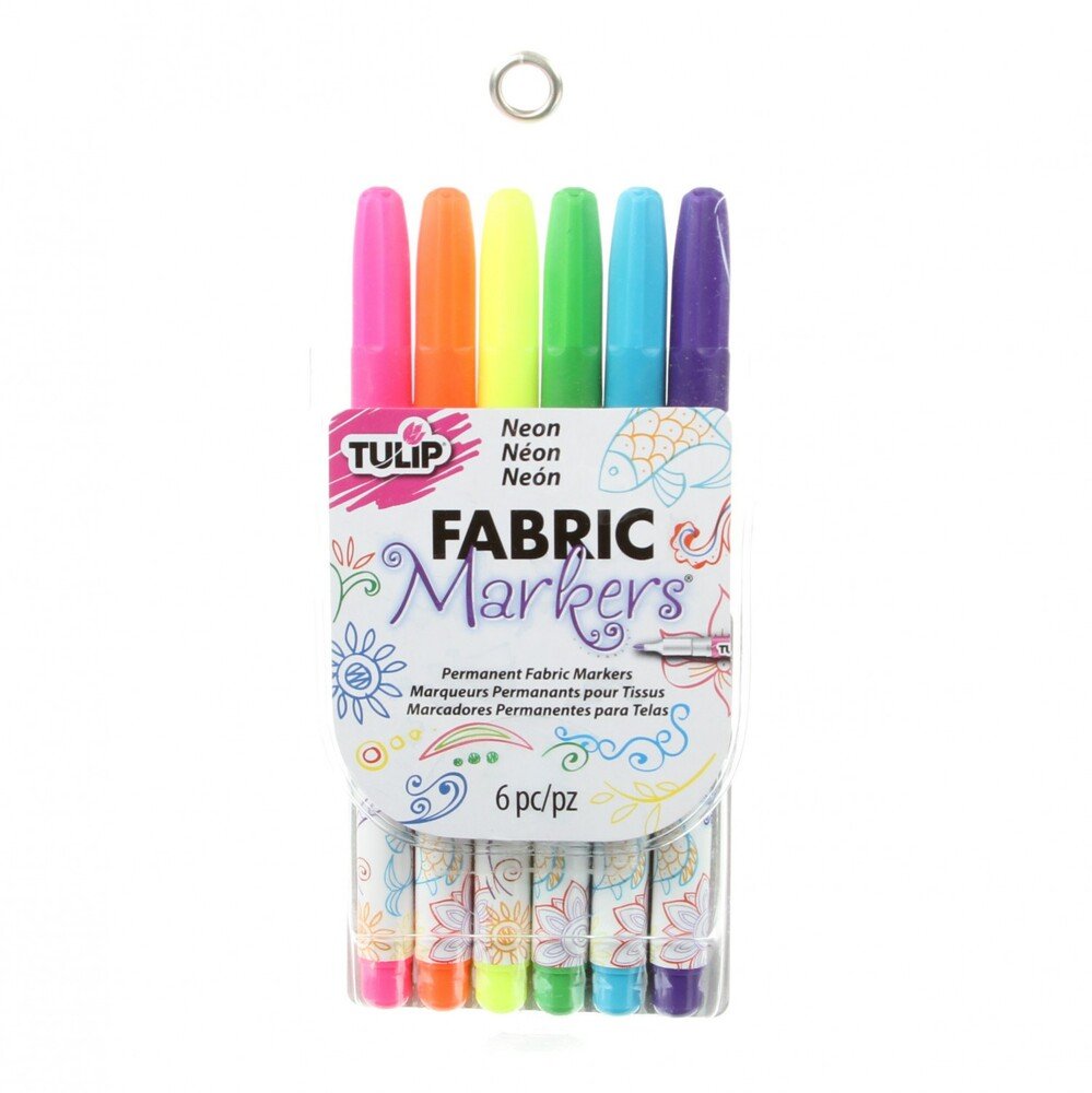 Tulip Fine Tip Neon 6 Pack Fabric Markers - Everything Fabric